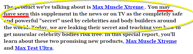 Max muscle Xtreme and Max Test Ultra may have seen