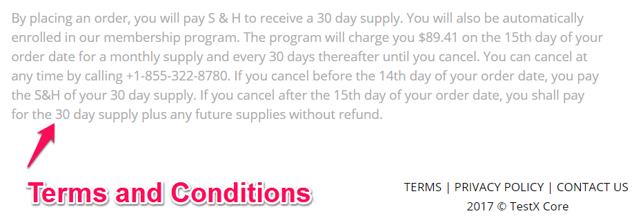 testx core terms and conditions