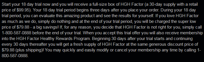 hgh factor free trial terms and conditions