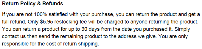 fck power return - refund policy