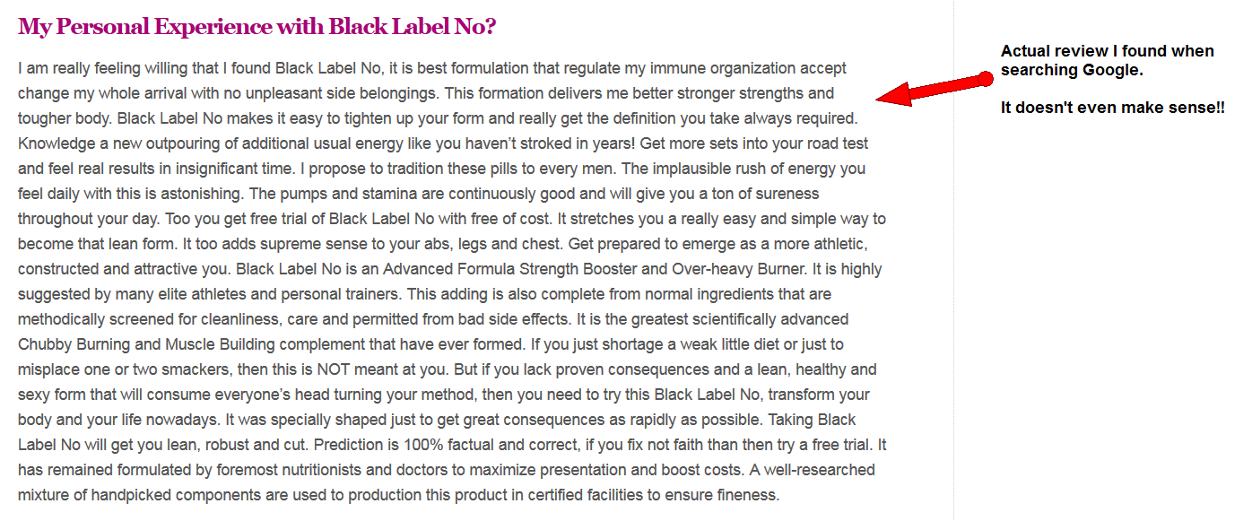 black label no fake review