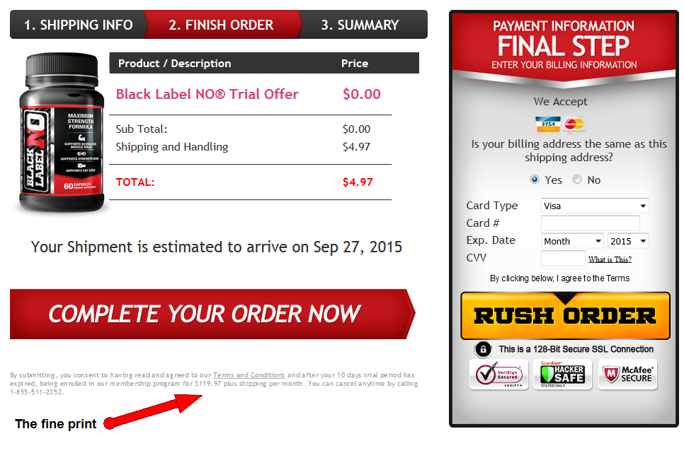 black label no fine print