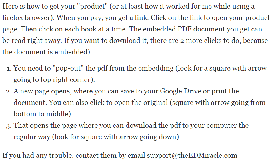 ed miracle instructions on getting the ebook