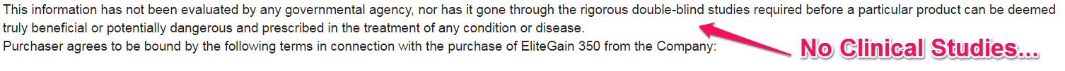 elite gain 350 clinical studies