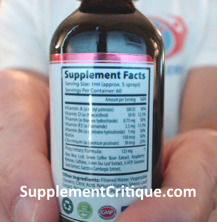 svelte slimming spray ingredients label