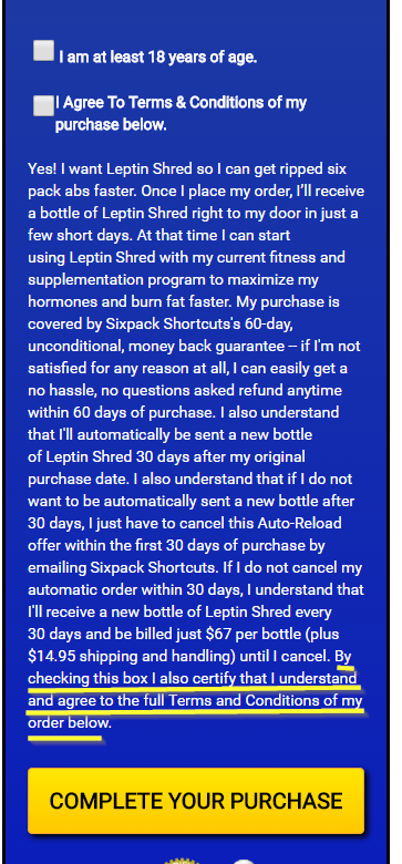 Leptin Shred Terms Image 1