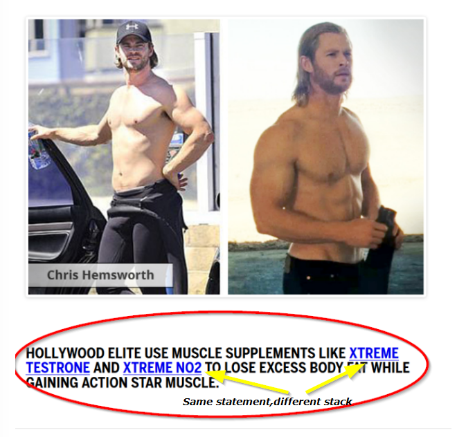 pure muscle x and testerone xl chris hemsworth w