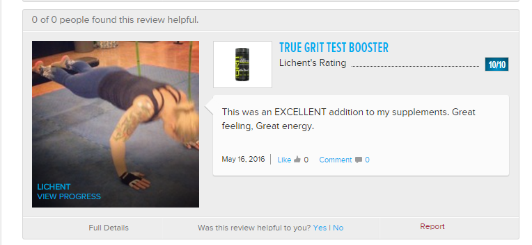 True Grit Testosterone Booster inverted push up review image