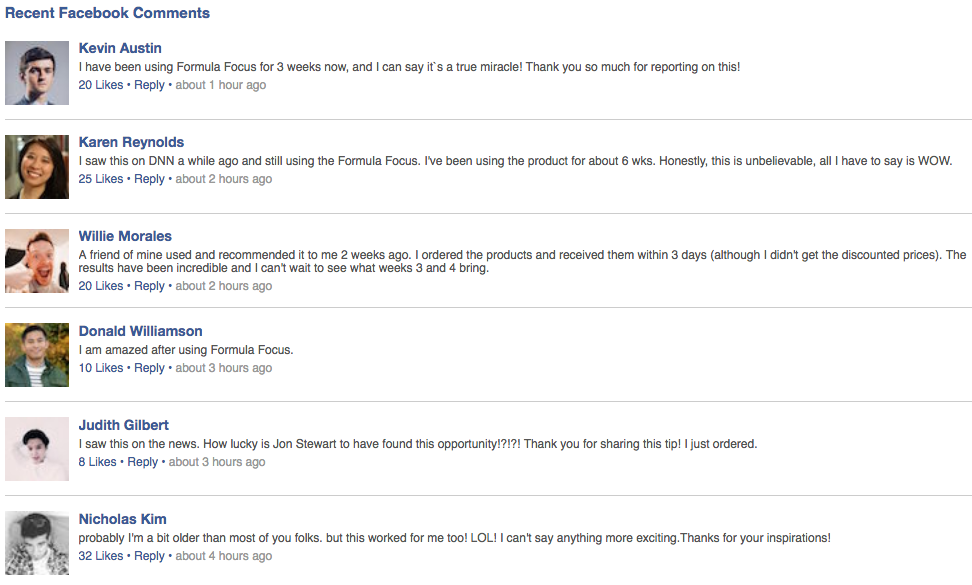 formula focus facebook comments