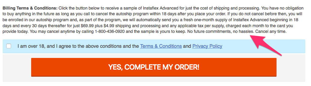 instaflex advanced terms and conditions