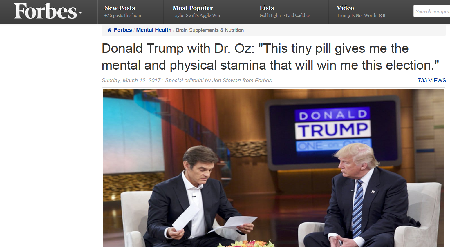 donald trump on dr oz discussing formula focus