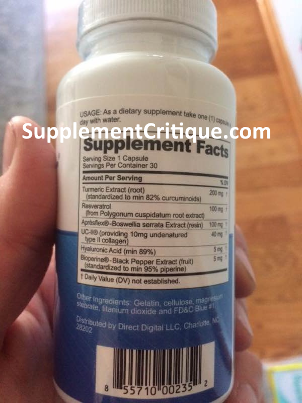 instaflex advanced ingredients label