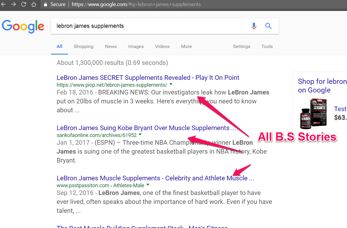 lebron james supplements google search