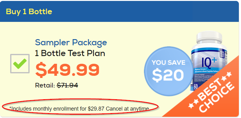 IQ+ One Bottle Plan image