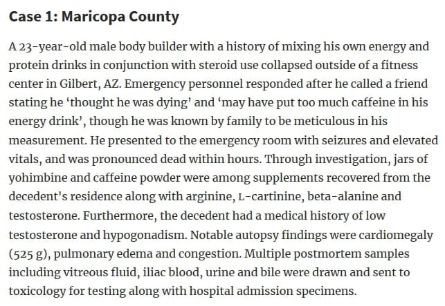 death from yohimbe consumption 1