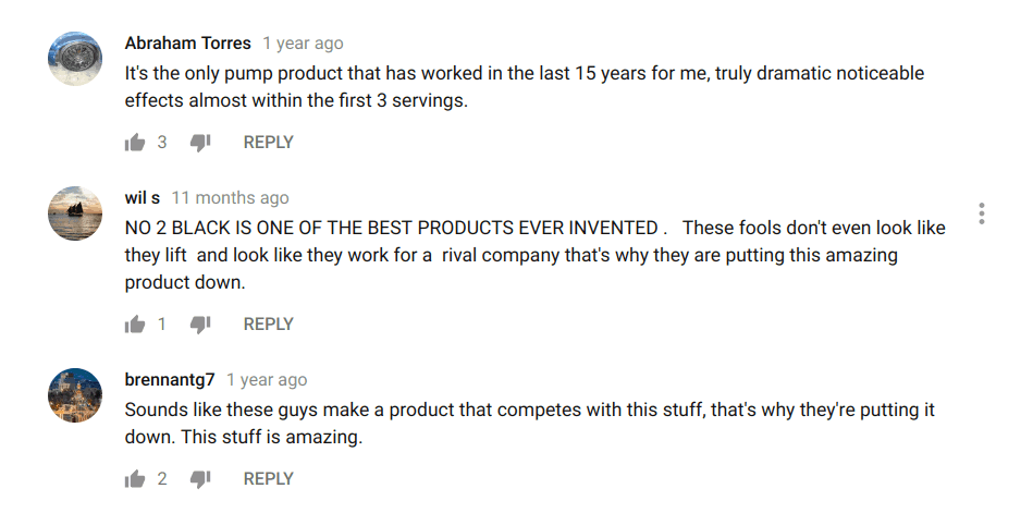 User reviews of NO2 Black nitric oxide supplement