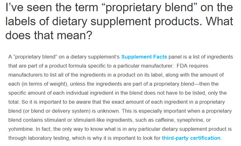 proprietary blend