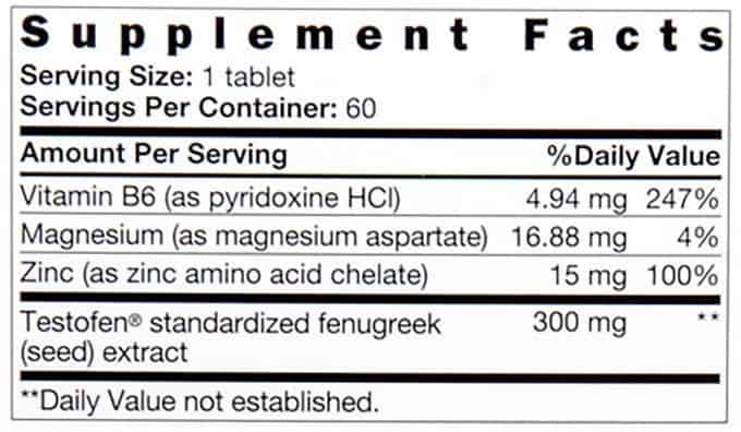 Ageless Male Max ingredients
