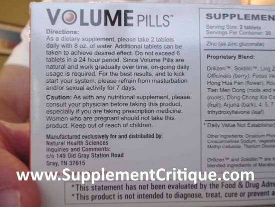Volume Pills directions and dosage