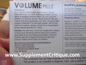 Volume Pills Dosage Instructions