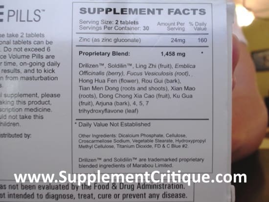 Volume Pills ingredients