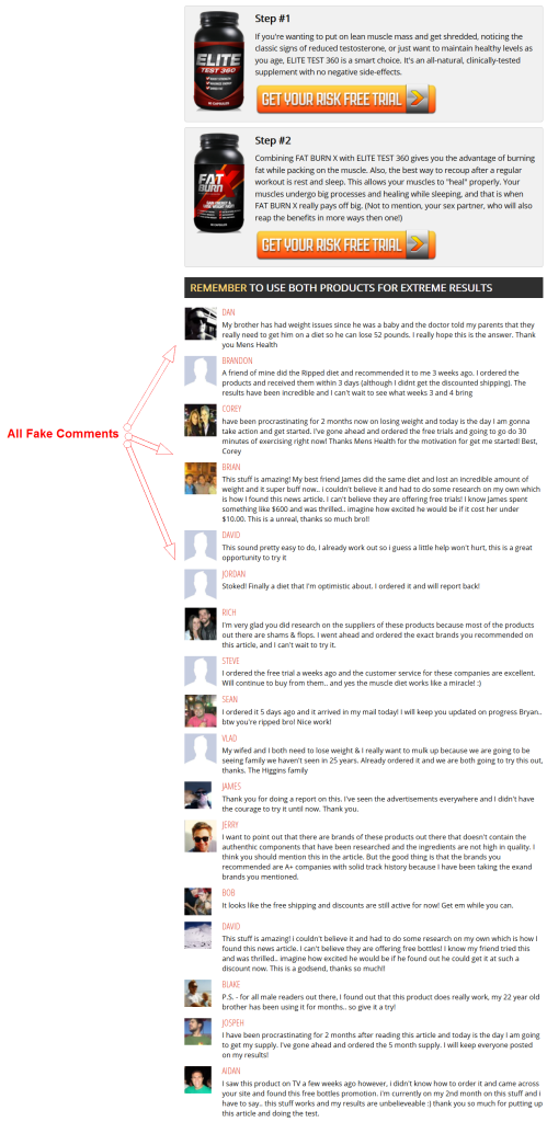 fat burn x fake comments | Supplement Critique