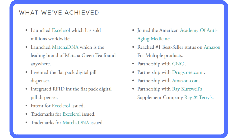 The company behind Excelerol has done a lot since 2007