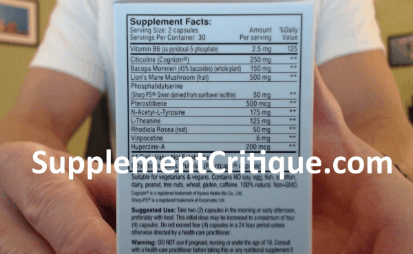 mind lab pro ingredients label - medium