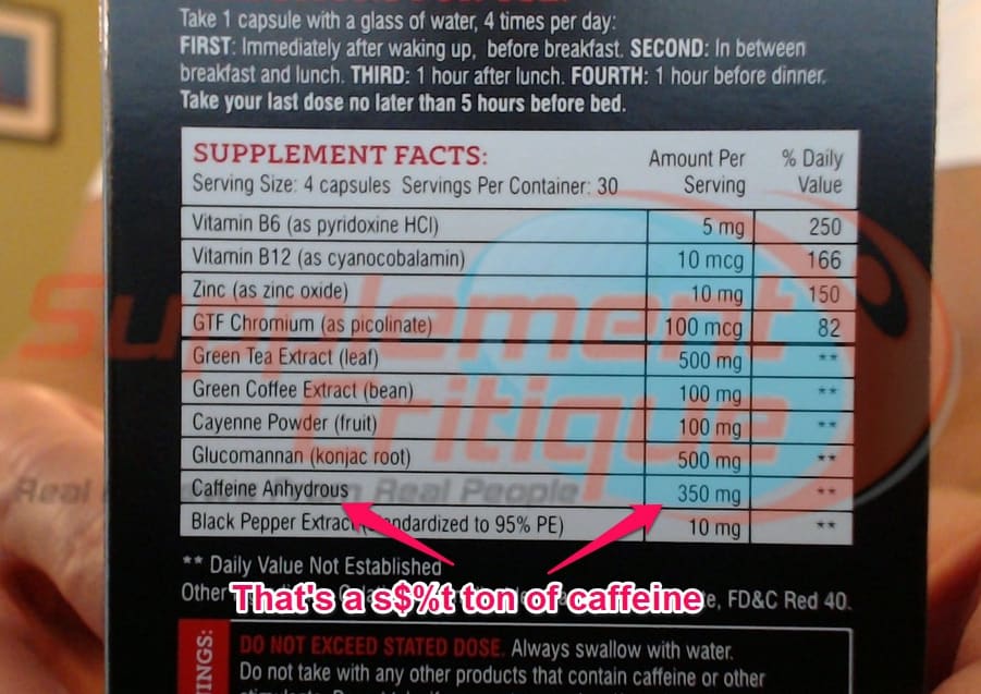 instant knockout caffeine content