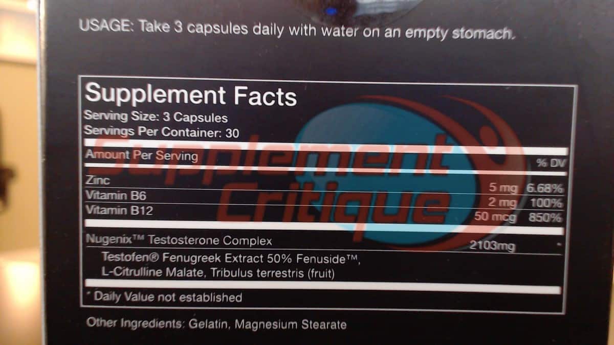 nugenix label