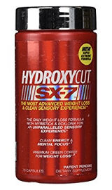 Hydroxycut SX7 bottle.
