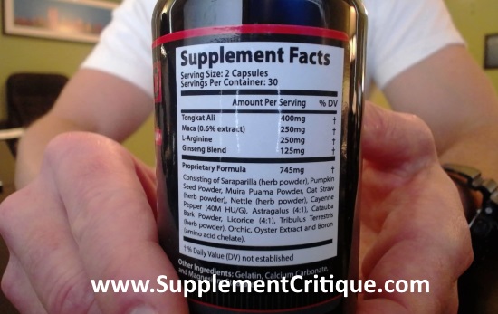 rock hard pills ingredients label