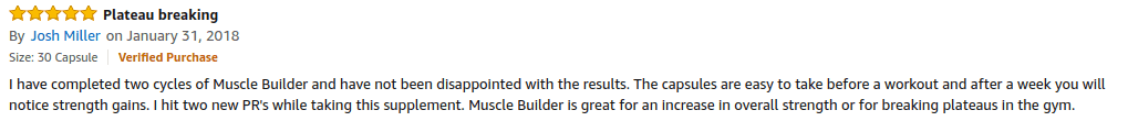 MuscleTech Pro Series Muscle Builder review from Amazon.com