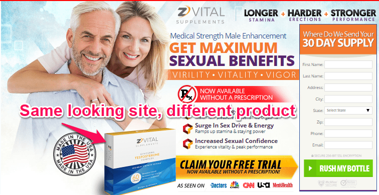 z vital website screenshot