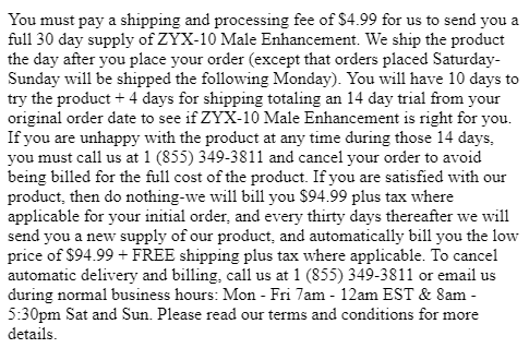 zyx-10 male enhancement terms and conditions