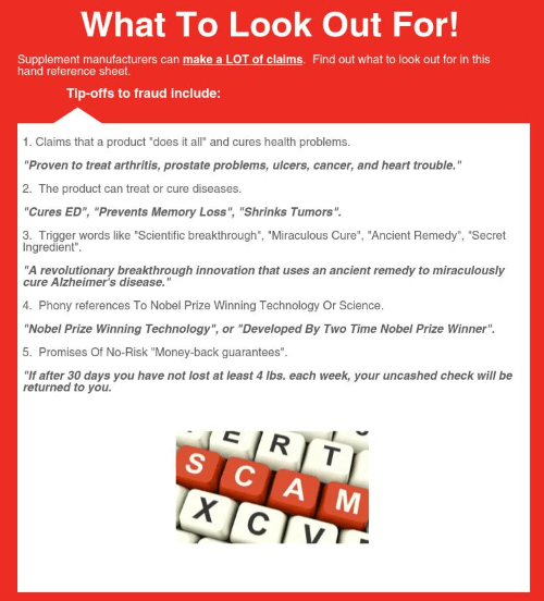 supplement scams what to look out for