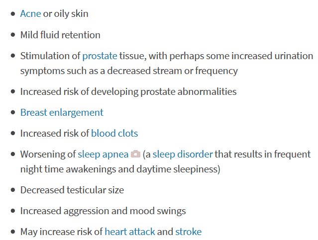 testosterone replacement therapy side effects