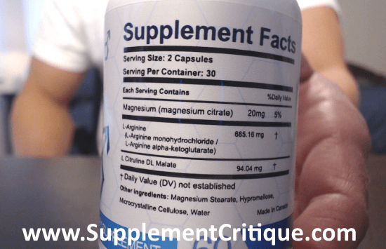 endovex ingredients on the label