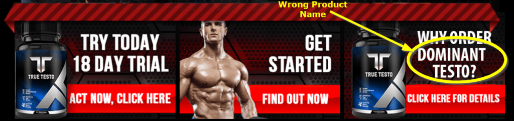 True Testo Wrong Product Name Image