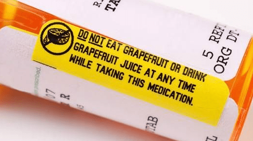 grapefruit medication warning on label