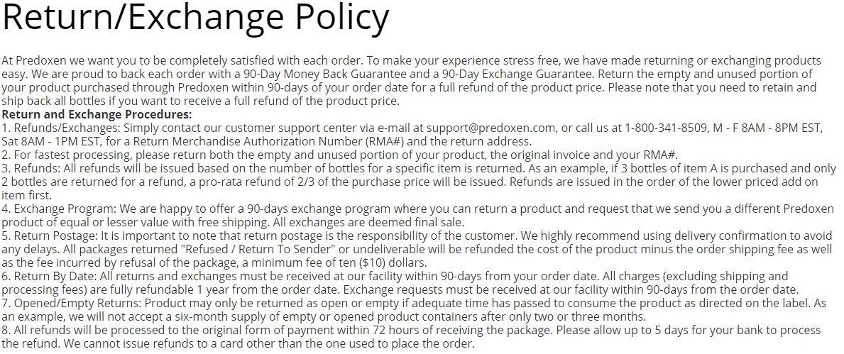 predoxen terms and conditions