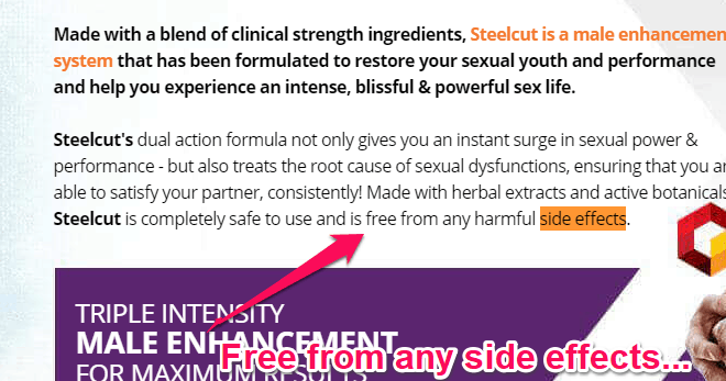 what the official steelcut website says about side effects
