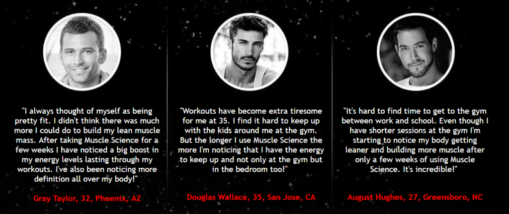 Muscle Science Testosterone Booster Testimonials Image