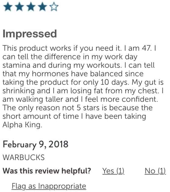 glowing testimonial of force factor alpha king