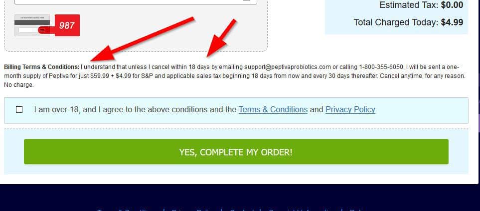 peptiva terms and conditions