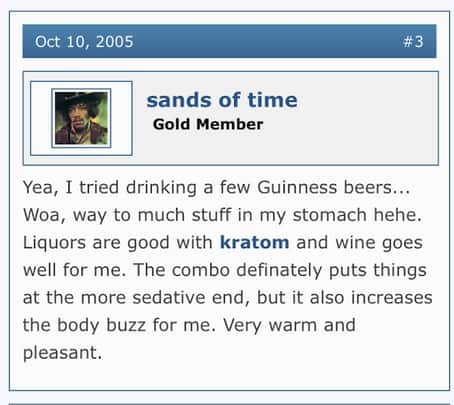 kratom and alcohol anecdotal report