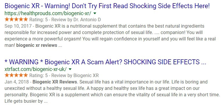 biogenic xr google search result