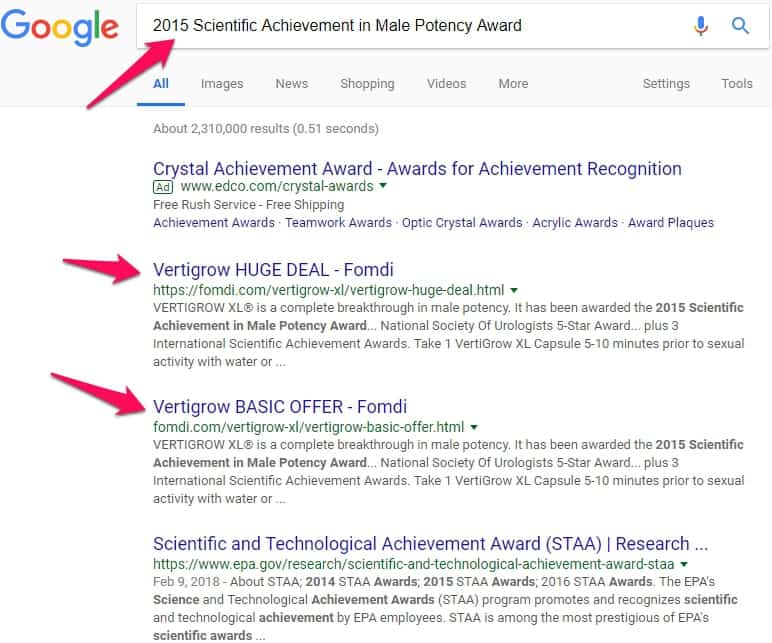 2015 scientific achievement in male potency award