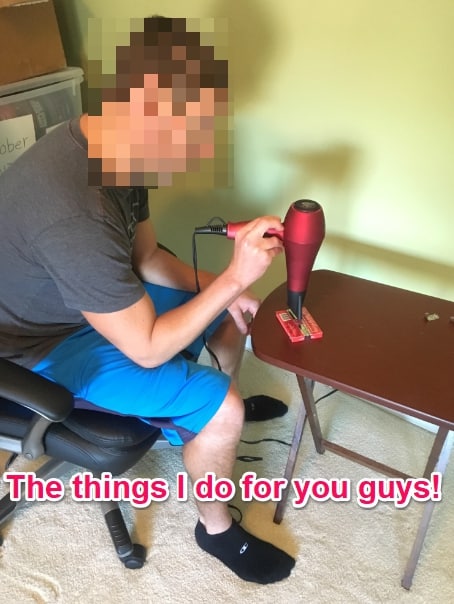 hair dryer to remove stickers