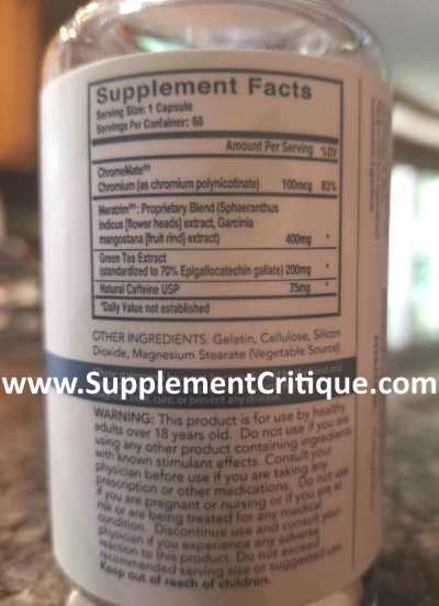 burn ts ingredient label